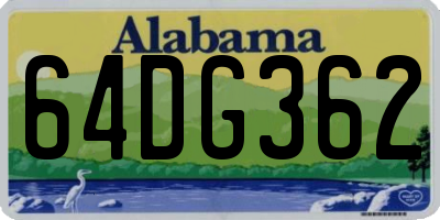 AL license plate 64DG362