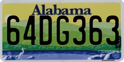 AL license plate 64DG363