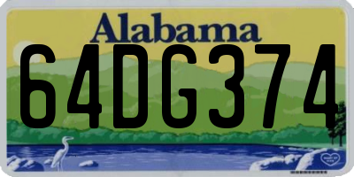 AL license plate 64DG374
