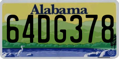 AL license plate 64DG378