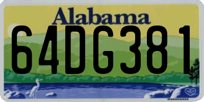 AL license plate 64DG381