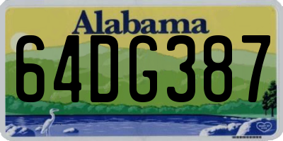 AL license plate 64DG387
