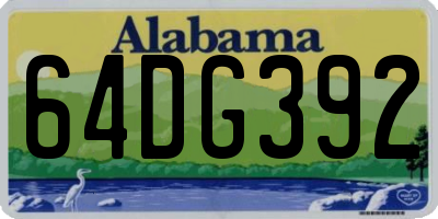 AL license plate 64DG392