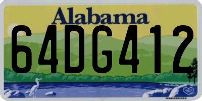 AL license plate 64DG412