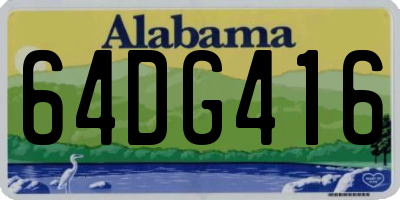 AL license plate 64DG416
