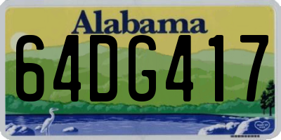 AL license plate 64DG417