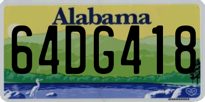 AL license plate 64DG418