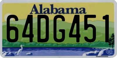 AL license plate 64DG451