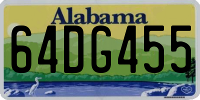 AL license plate 64DG455