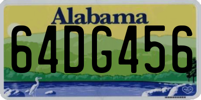 AL license plate 64DG456