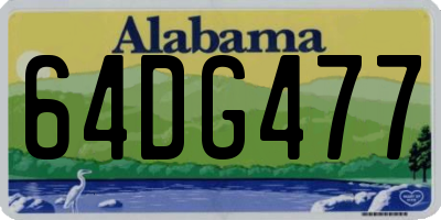 AL license plate 64DG477