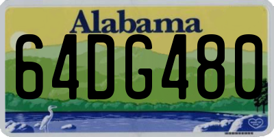 AL license plate 64DG480