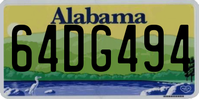 AL license plate 64DG494