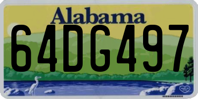 AL license plate 64DG497