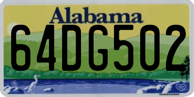 AL license plate 64DG502