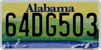 AL license plate 64DG503