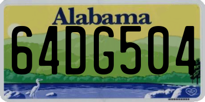AL license plate 64DG504