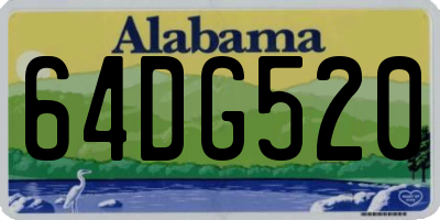 AL license plate 64DG520