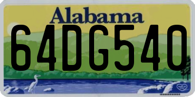 AL license plate 64DG540