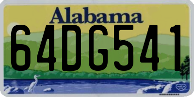 AL license plate 64DG541