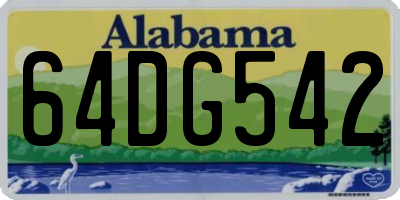 AL license plate 64DG542