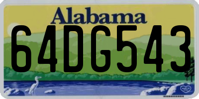 AL license plate 64DG543