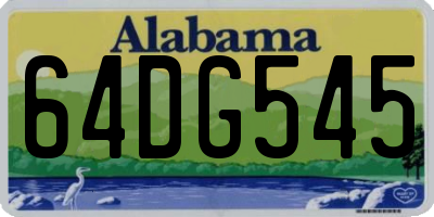 AL license plate 64DG545