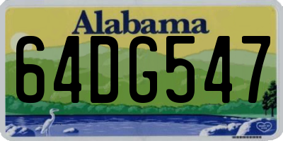 AL license plate 64DG547
