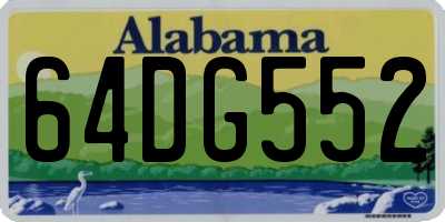 AL license plate 64DG552