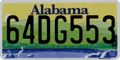 AL license plate 64DG553