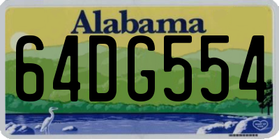 AL license plate 64DG554
