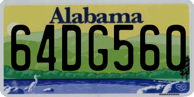 AL license plate 64DG560
