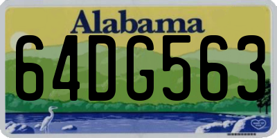 AL license plate 64DG563