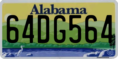 AL license plate 64DG564