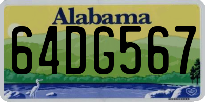 AL license plate 64DG567