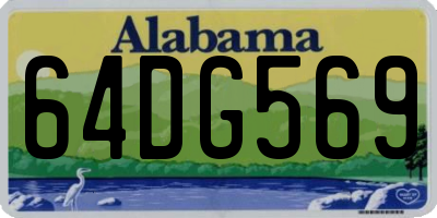 AL license plate 64DG569