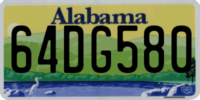 AL license plate 64DG580