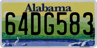 AL license plate 64DG583