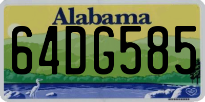 AL license plate 64DG585