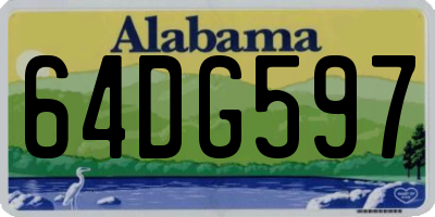 AL license plate 64DG597