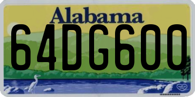 AL license plate 64DG600