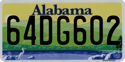 AL license plate 64DG602