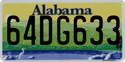 AL license plate 64DG633