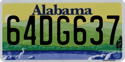 AL license plate 64DG637