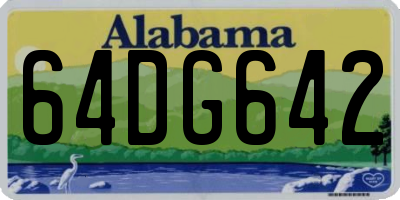 AL license plate 64DG642