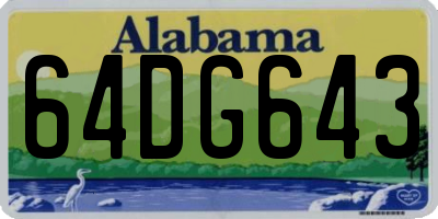 AL license plate 64DG643