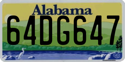 AL license plate 64DG647