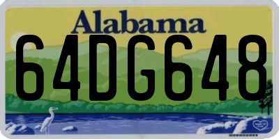 AL license plate 64DG648
