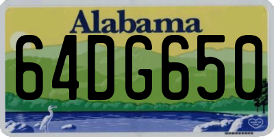 AL license plate 64DG650