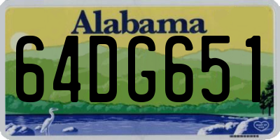 AL license plate 64DG651